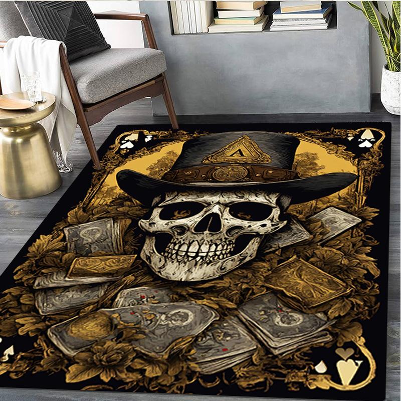 Skull Print Rug - home decoration Carpet For Living Room Bedroom Flooring Computer Chair Area Rug