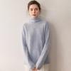 Women's 100% Pure Cashmere High Neck Sweater - Autumn/Winter Loose Knit, Warm Brushed Long Sleeve Design