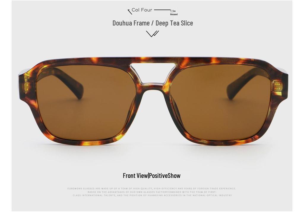 Polarized High-End Double Bridge UV Protection Sunglasses for Men & Women - Face Slimming Style