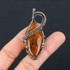 Natural Baltic Amber Gemstone Handmade Copper Wire Wrap Pendant 2.76" O3E20