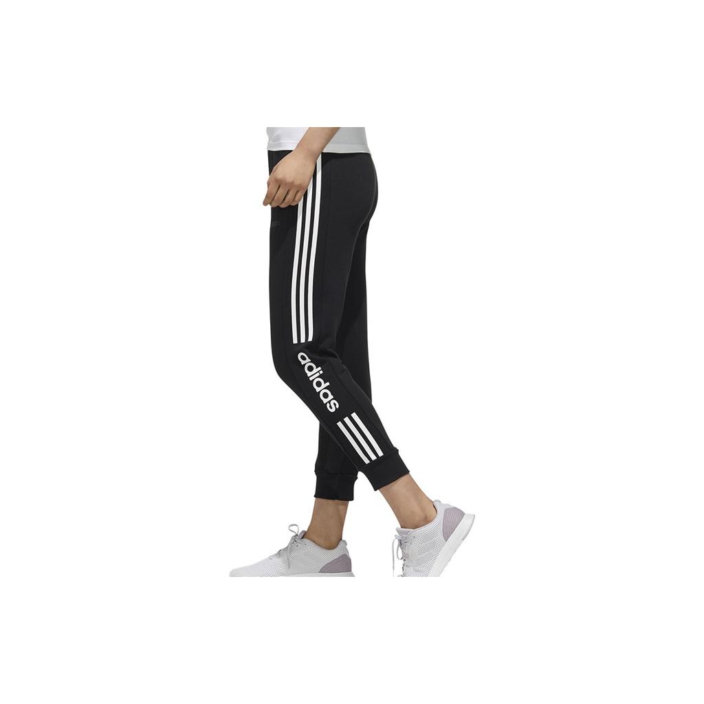 Adidas Neo Vintage Side Stripe Letter Knitted Sweatpants Women Bottoms Black FP7454