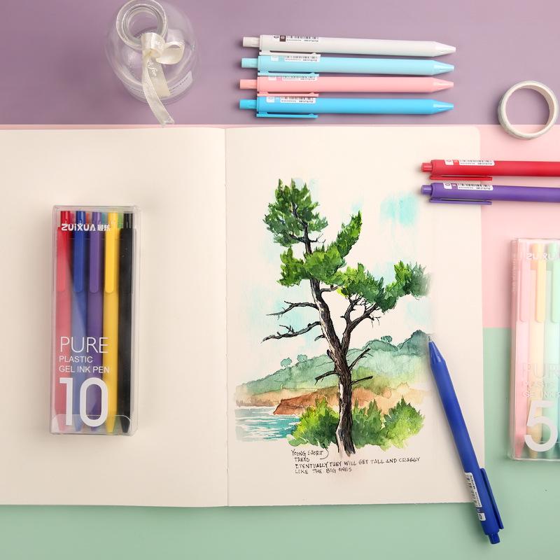 Macaron Colored Fluorescent Marker Set - Ideal for Classroom Notes and Signature Marking