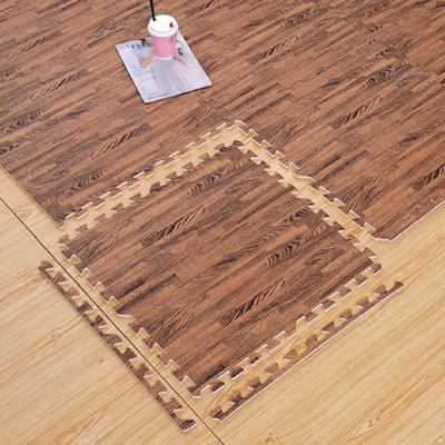 4 Stück verdickte Schaumstoff-Puzzlematte EVA-Schaumstoff-Bodenmatte Teppich Holzmaserung Puzzlematte Krabbeltraining für Babys