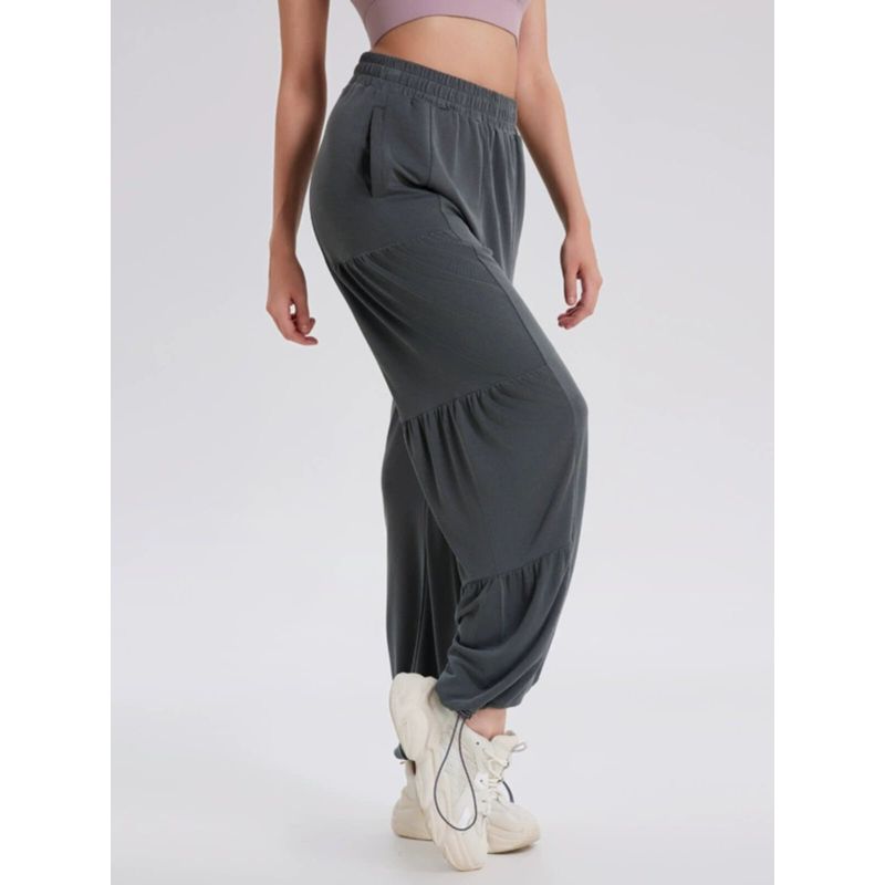 Winter New Straight Sports Pants Women's Loose Pleated Fashion New American Fitness Pants Harem Sweatpants K-style