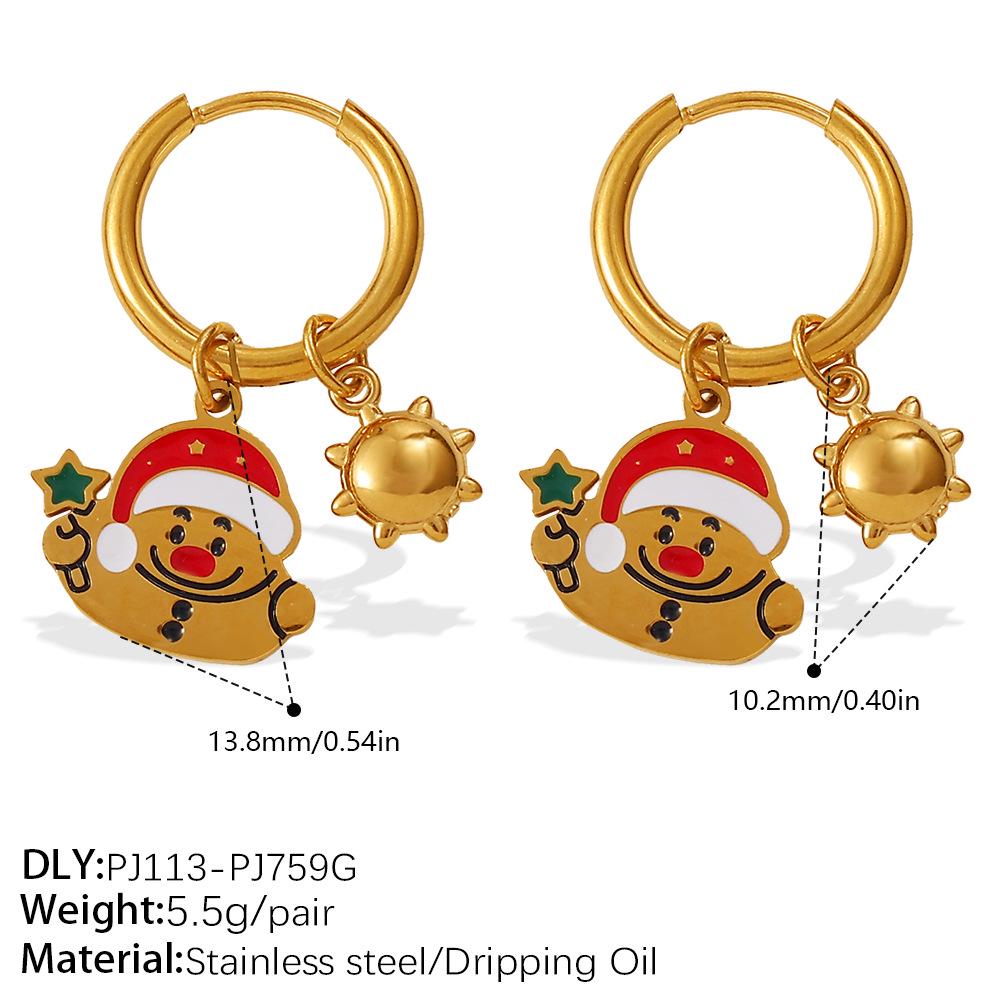 18K Gold Plated DIY Lebkuchenmann Ohrringe - Festliche Weihnachts Kollektion