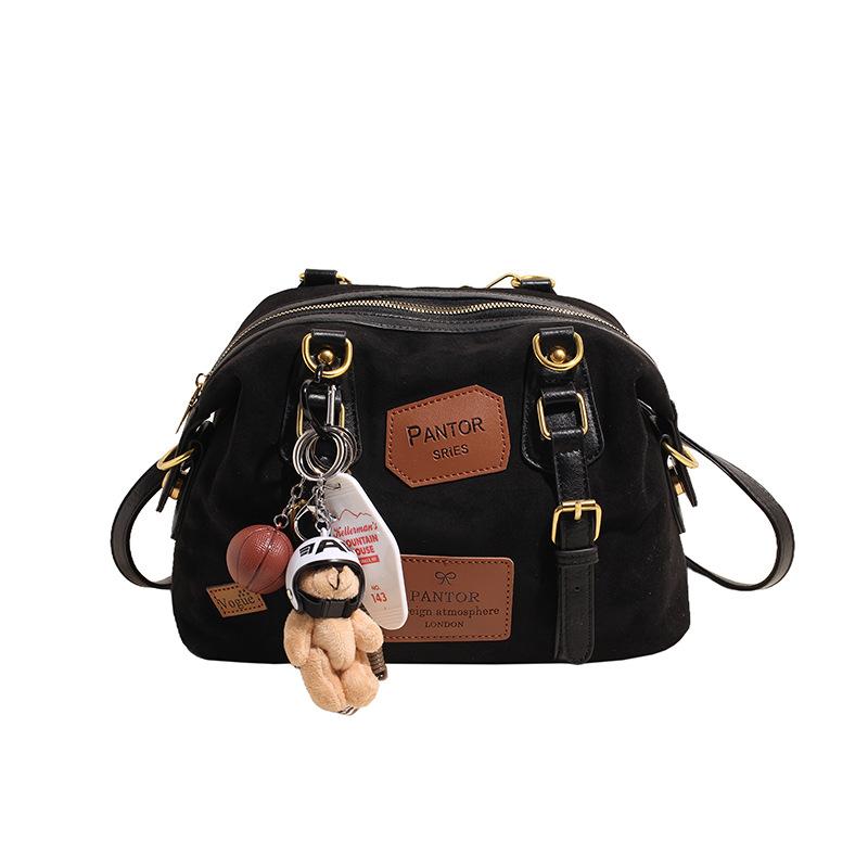 

Ленивый ретро матовый большой емкости рюкзак женский повседневный универсальный студенческий рюкзак для выхода на улицу 31*13*19 чёрный