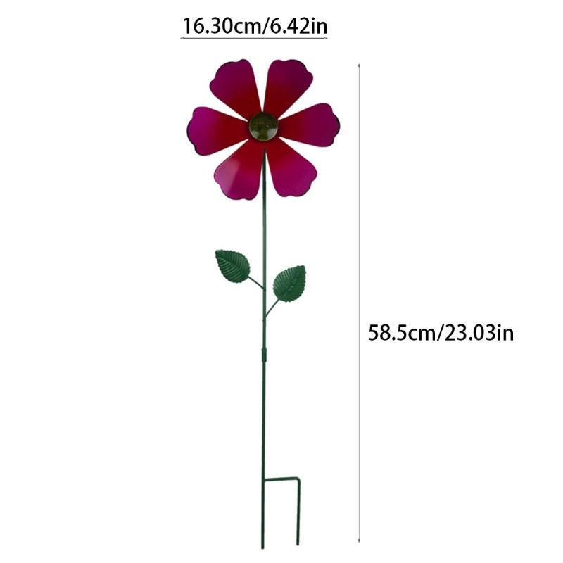 Metal Wind Spinner Stake Sculpture Ornaments For Outdoor Garden Yard Decoration Birthday Gift Easy Ground Installation