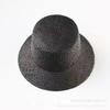 Summer New Black Hand-woven Raffia Straw Basin Hat Versatile Straw Hat Travel Beach Photo Sun Protection Straw Hat Bucket Hat