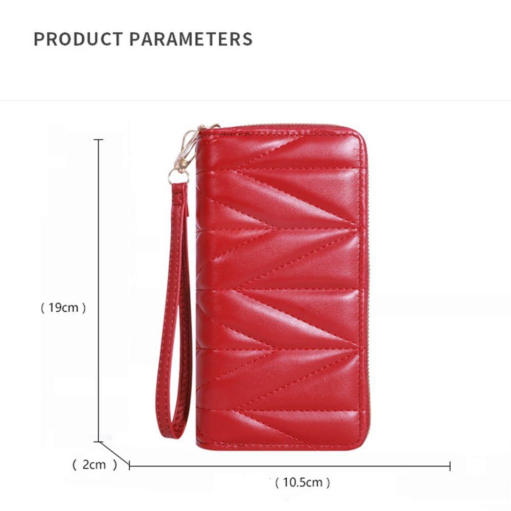 Solid Color Lady Wallet Long Quilted Clutch Bag Fashion Women's Wallet  Card Holder