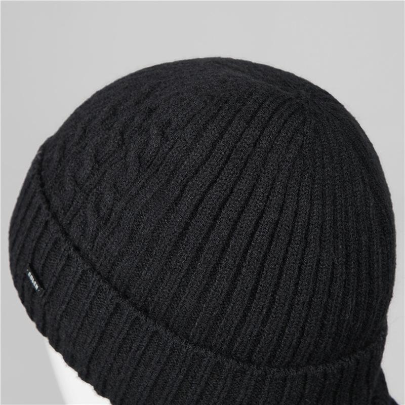 Wool Hat Men's Winter Warm and Cold-proof Fleece Headgear Fleece Thick Cotton Winter Knitted Hat