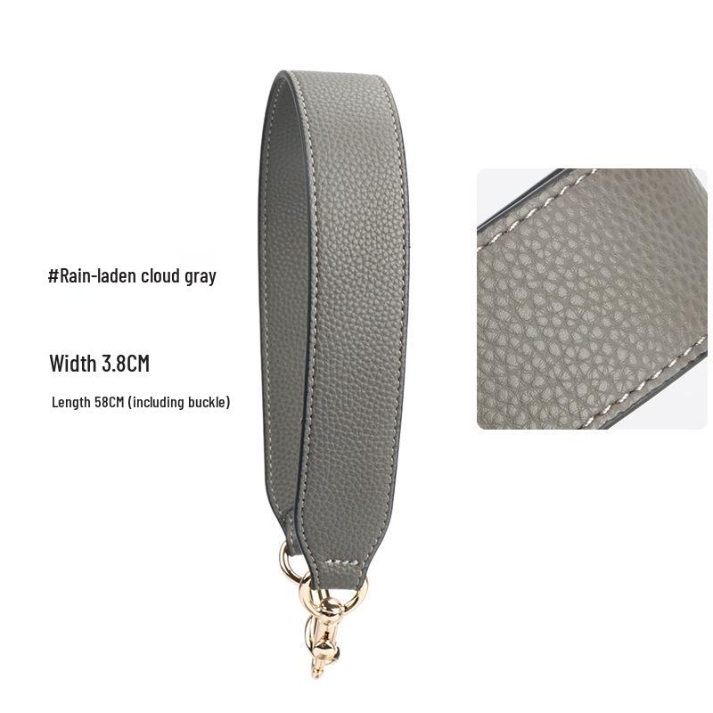 Women's Faux Leather Shoulder Strap Bag Accessory - Imitation Cowhide, Single Wide Short Handheld Strap