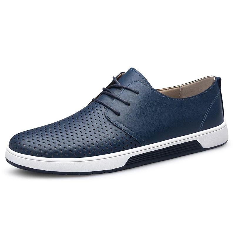 Genuine Leather Men Casual Shoes Hot Sale Man Loafers Soft Moccasins Breathable Slip On Driving Shoes New Leisure Walk Sneakers