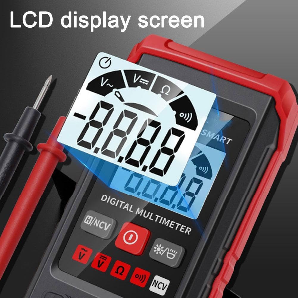 Digital Smart Multimeter, Automatic Digital Multimeter Tester, Electric Meter Tester Tool Smart Measurement, Non Contact Volt DC Amp Meter Tester