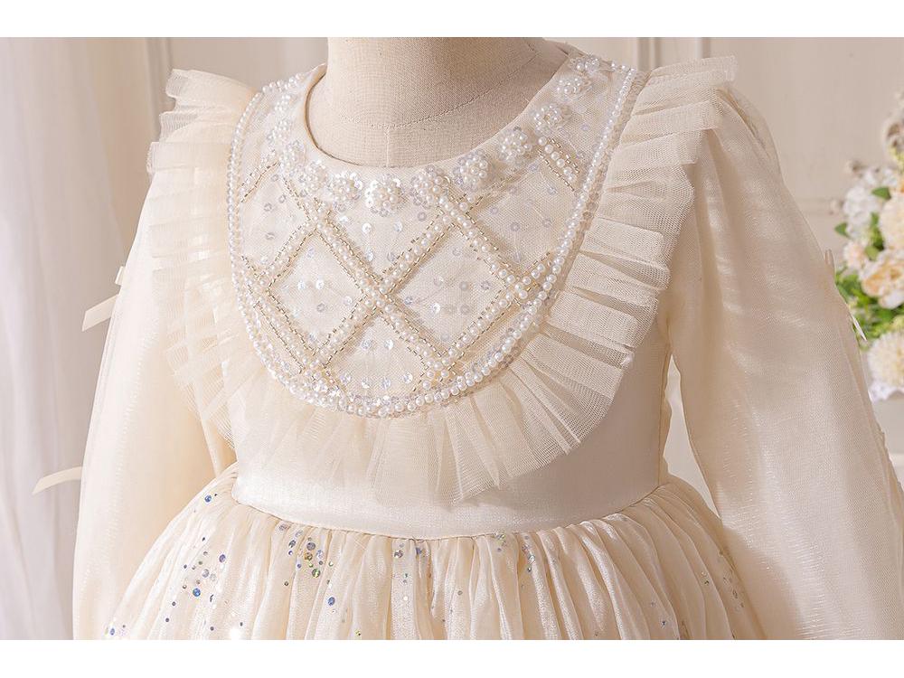 2025 Girls' Princess Elsa Tulle Dress for Autumn/Winter - Little Girl's Puffy Birthday Party Outfit