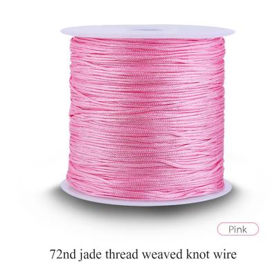 100M x 0.8mm Cordino di Nylon per Nodo Cinese Coda di Ratto Macramè Shamballa Filo Stringa Rosa