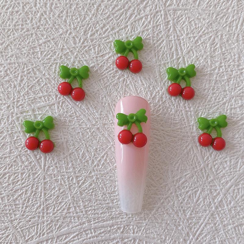 New Nail Art Accessories Internet Celebrity Small Cherry Resin 3D Realistic Cherry Decorations Direct Cherry Ornaments 1A cherry