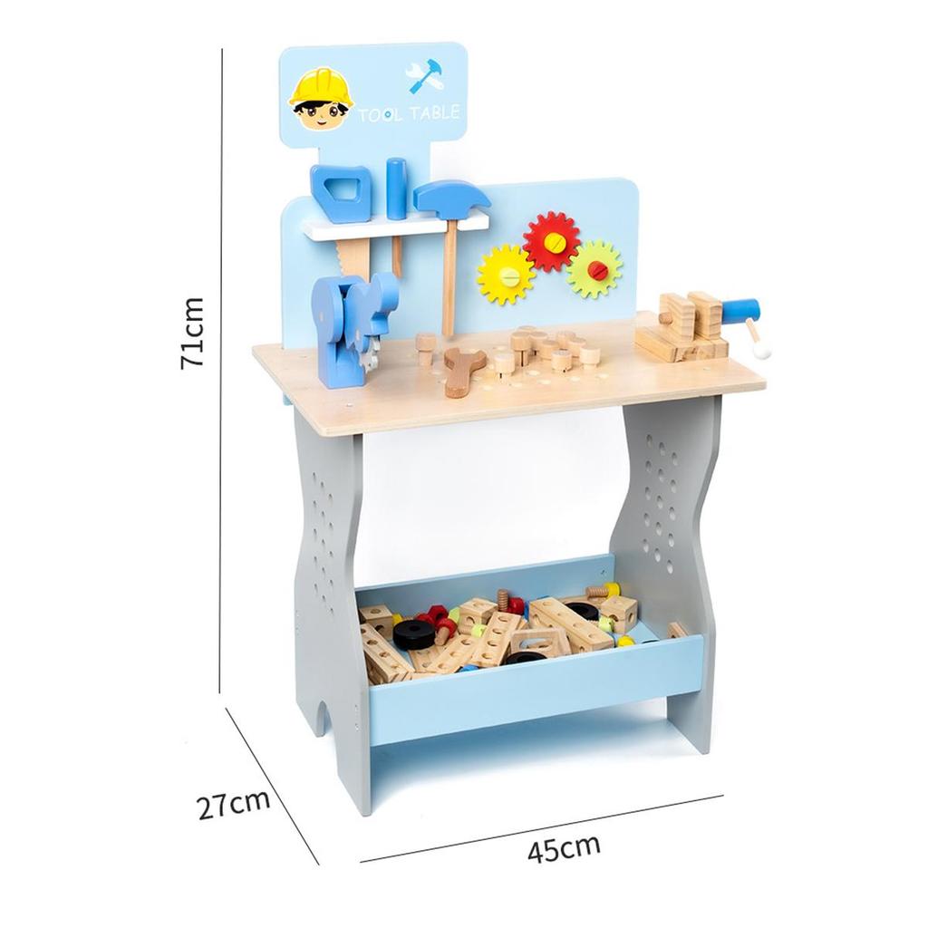 BABIBO Wooden Simulation Disassembly Nut Maintenance Tool Table Suit/children's Play Wooden Tool Table Toy