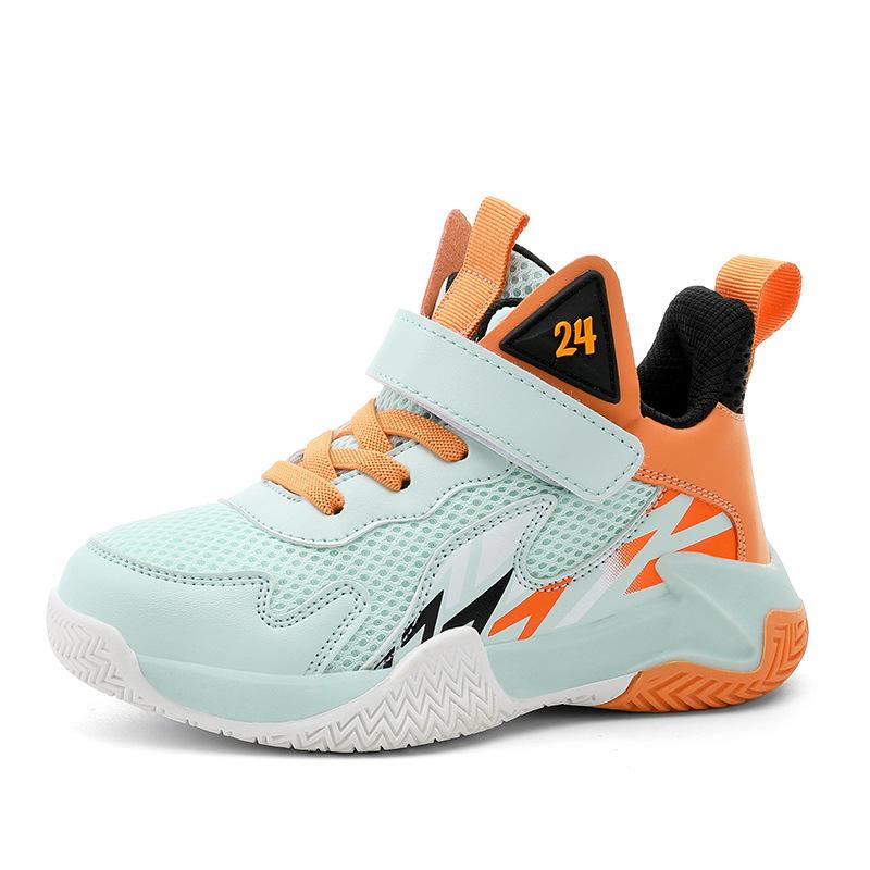 Breathable children's basketball shoes boys 2025 new mesh medium and older children's non-slip and wear-resistant cushioning shoes
