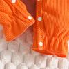 2025 Autumn/Winter Baby & Toddler Fox Heart Print Long Sleeve Footed Romper with Faux Straps & Headband