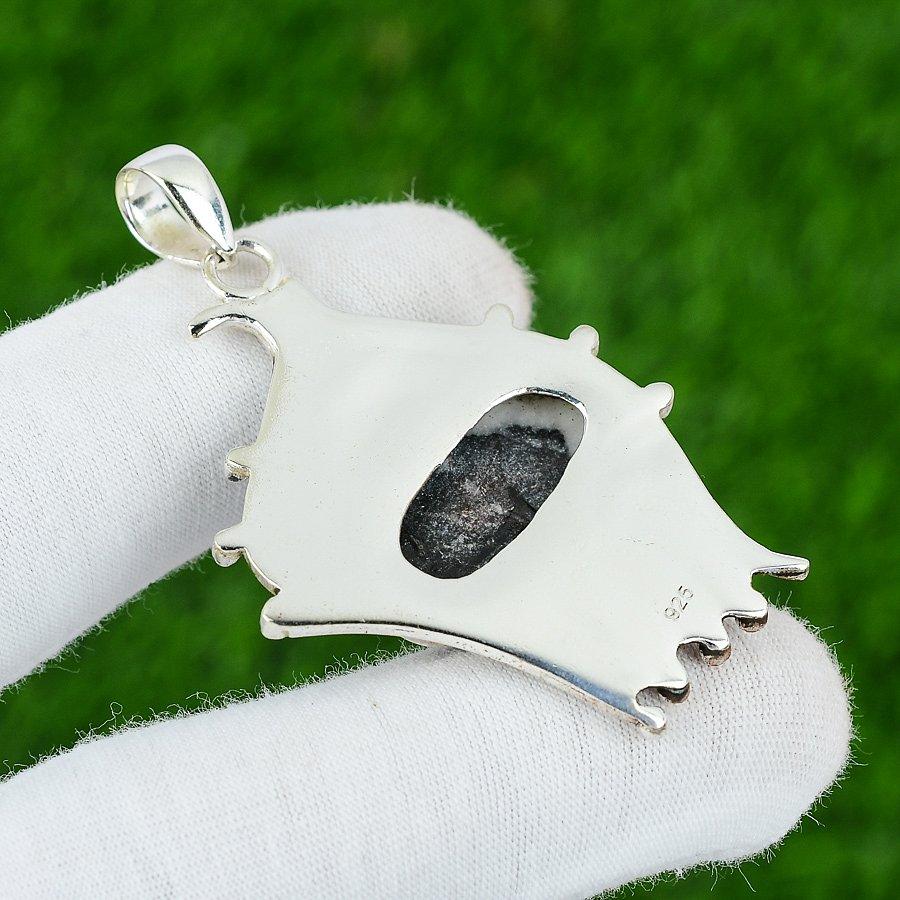 Natural Zebra Jasper Gemstone Jewelry 925 Sterling Silver Pendant For Girls