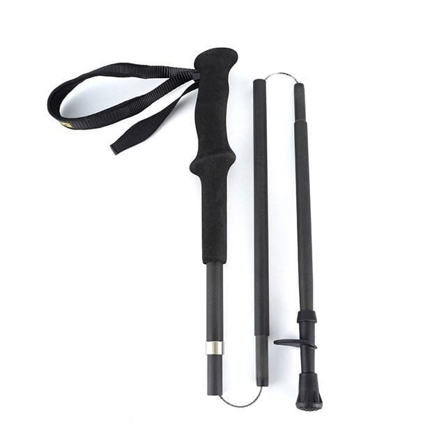 Directly Supplied Manufacturer 4-section Full Carbon Fiber Folding Trekking Hiking Poles Wear-resistant Lightweight