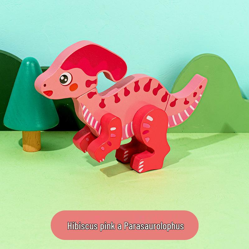 

Детский 3D пазл «Динозавр» - Деревянные развивающие блоки на защелках