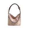 Retro bag women's new peony embroidered armpit bag beaded shoulder tote bag