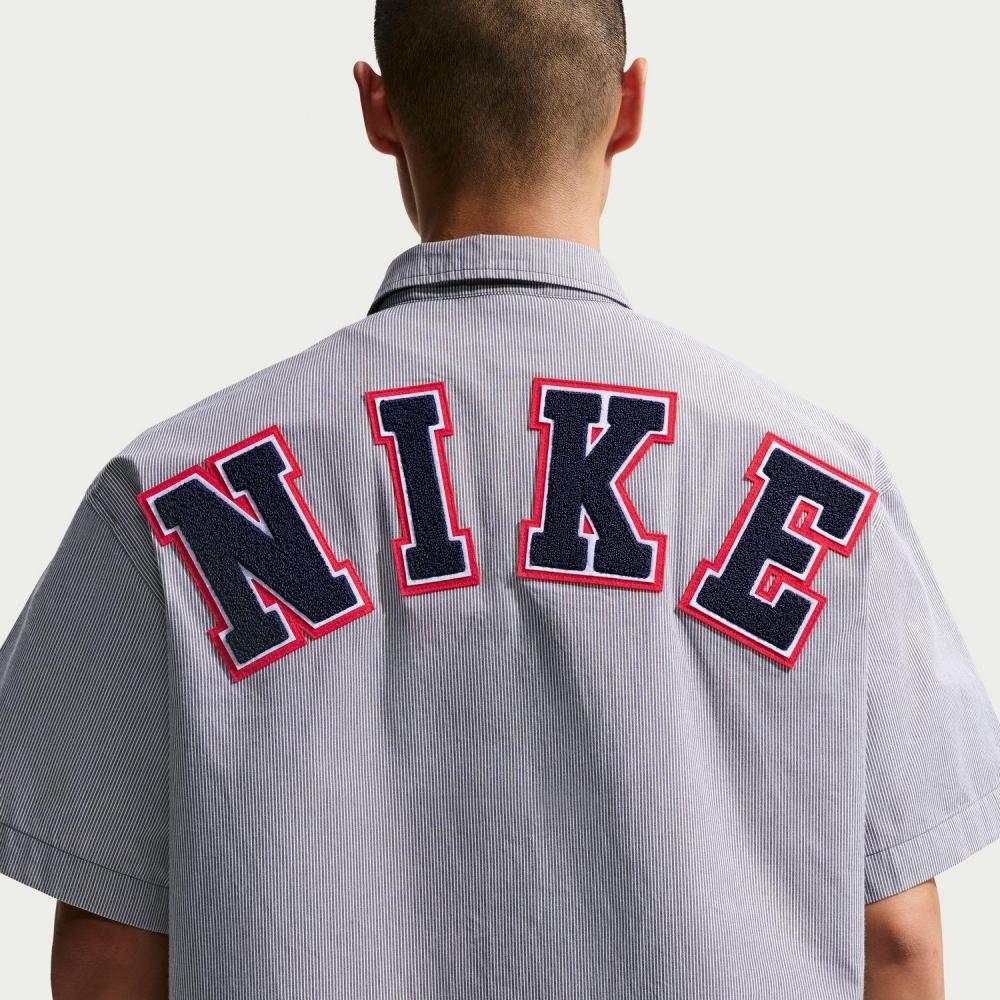 Nike M Nl Btn Down Ss Shirt If0927 060 Anthra White