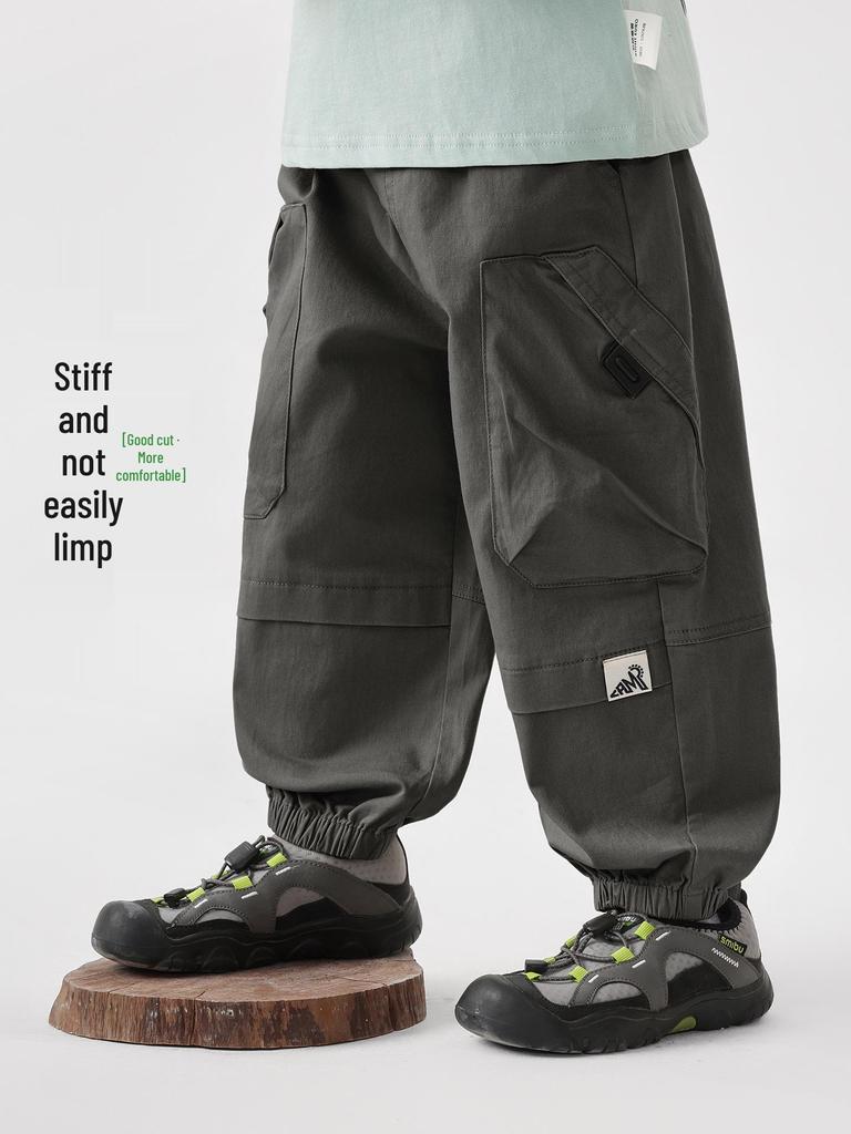 Spring 2026 Trendy European Boys' Long Workwear Pants for Kids and Toddlers