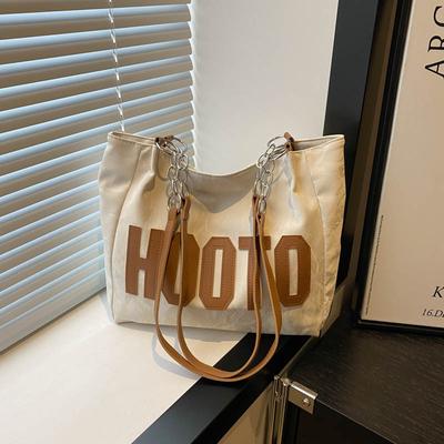 Large-capacity Letter Shoulder Bag Women's 2025 Autumn New High-value College Student Class Bag High-value Tote Bag