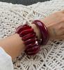 Ingemark 2 Styles Vintage Red Thick Resin Acrylic Bangles for Women On Hand 2026 New Fashion Irregular Arm Bracelet Boho Jewelry