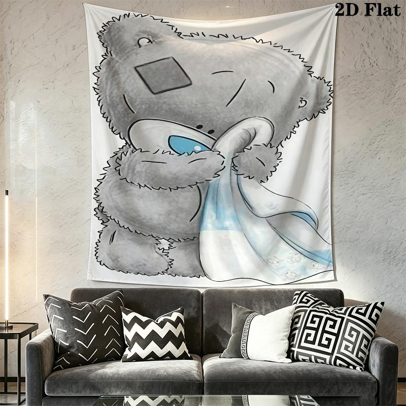 Tatty Teddy Wall Tapestry Aesthetic Wall Hanging Printed Fabric Blanket Decorative Tapestries for Bedroom Living Room Home Decor