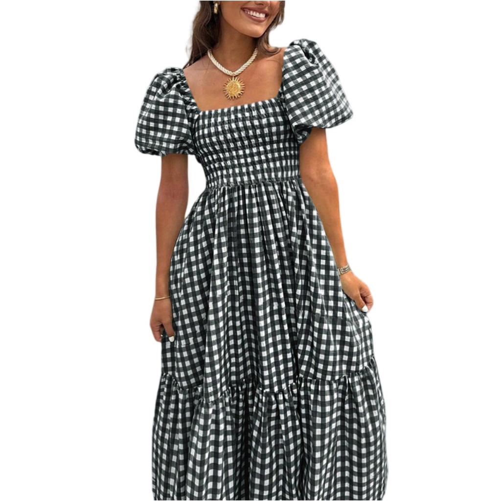 Women's Casual Fashion Short Sleeve Retro Retro Dress