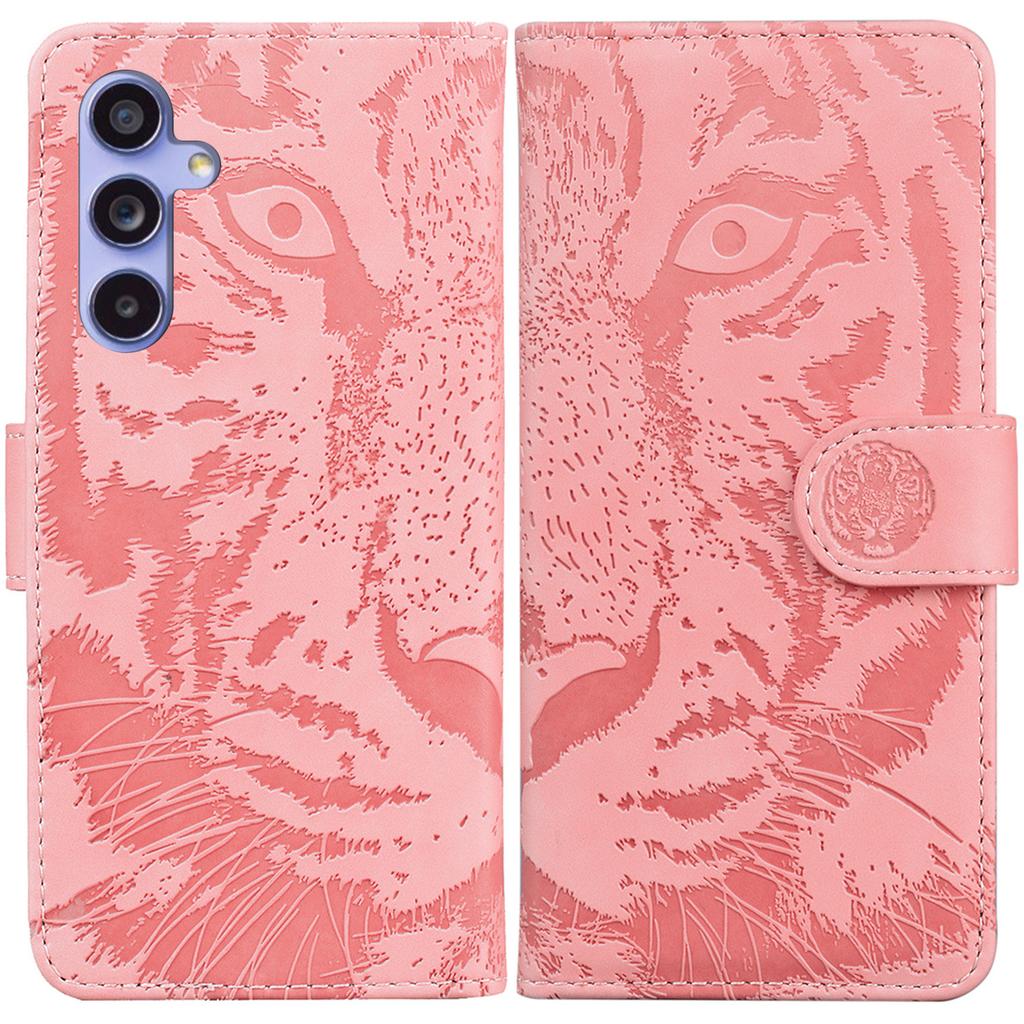For Samsung Galaxy A35 5G Case Tiger Pattern Imprinted Leather Phone Cover