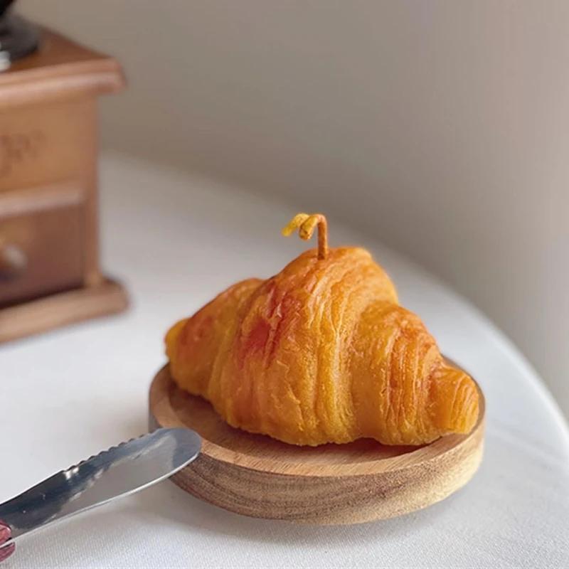 Top Quality Croissant Silicone Mold 3D Croissant Bread Soap Mold Candle Mould Silicone Simulated Bread Candle Molds Soap Making