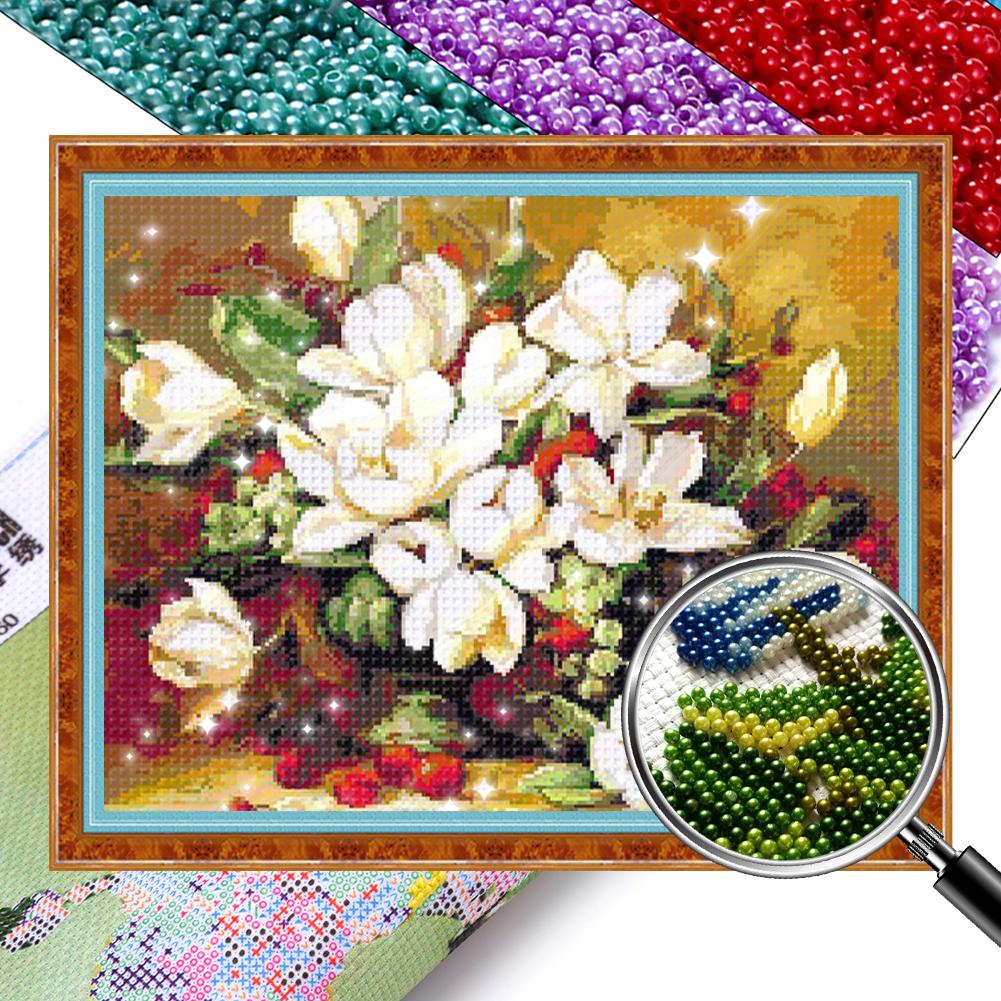 Full Embroidery Beaded Flower 9CT DIY Beadwork Kit for Living Room Home Decor