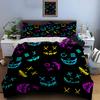 Neon-style Smiling Faces Pattern Bedding Set for Kids Luxury Gift 3pcs Digital Print Comforter Set Soft Comfortable Breathable