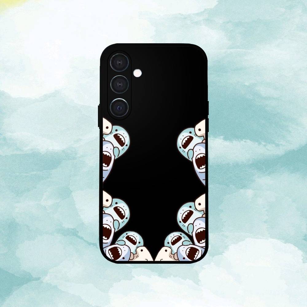 Cartoon Cute Shark  Phone Case For Samsung  A73,72,71,53,52,51,22,91,80, Soft Black Cover