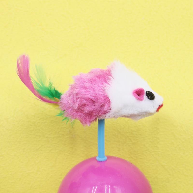 Natural Feather Plush Mouse Tumbler Teasing Cat Ball Cat Toy Scratch-resistant Cat Self-pleasure Relief Pet Toy