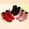 Wintermode Prinzessin Kinder Lederschuhe Für Mädchen Metall Strass Kinder High Heel Schuhe Schmetterlingsknoten Schwarz Rosa Rot