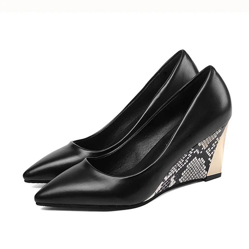 Zapatos de mujer de primavera Puntiagudos Tacones altos Zapatos de trabajo  De tacón alto Bombas de cuña Zapatos individuales comprar a buen precio —  entrega gratuita, reseñas reales con fotos — Joom