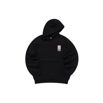 Fila Ha en fin tid-serie Logo Trykk Sportshettegenser Unisex Hettegensere Svart F11U149207F-BK