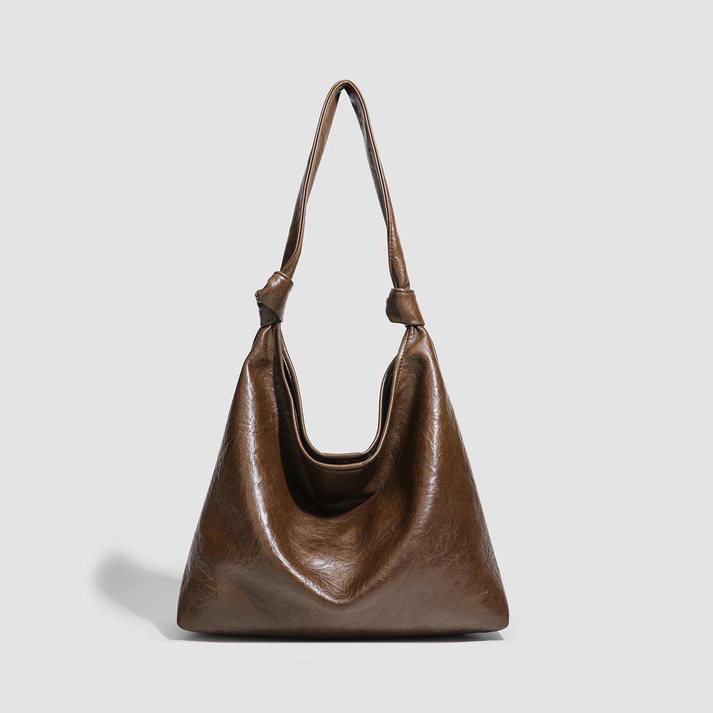 Retro Simple Large-capacity Tote Bag Female College Student Commuter Leisure Bag Single Shoulder Crossbody Underarm Handbag Female