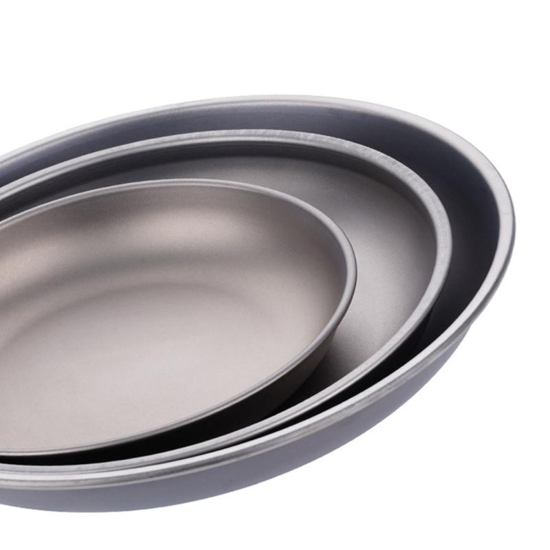Corrosion Resistant Outdoor Plate Food Safe Metal Texture Camping Dish Suitable for Hiking Mountain and Trip Use
