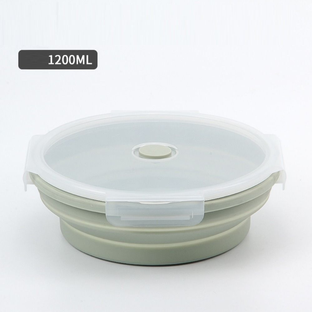 with Lids Portable Food Container Solid Colors Silicone Collapsible Bowl Outdoor