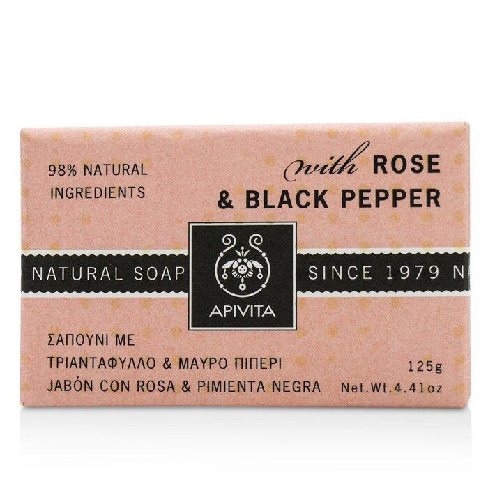 APIVITA Natural Soap with Rose and Black Pepper