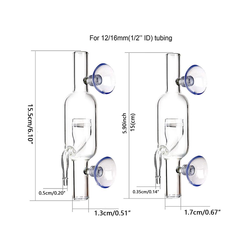 Glas Inline CO2 Diffusor für Aquarium Pflanzen für Tank Aquarium Zubehör Zubehör