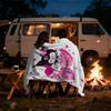 Lovely Kuromi Flannel Blanket Soft Warm Throw Japanese Anime Leg Blanket Camping Office Bedroom School Nap Blanket Summer Quilt