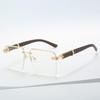 For Female Square Frameless Eyewear Latest Stylish Female Designer Sun Eyewear Frame Sunglasses Female Retro UV Protection 400 Eyewear