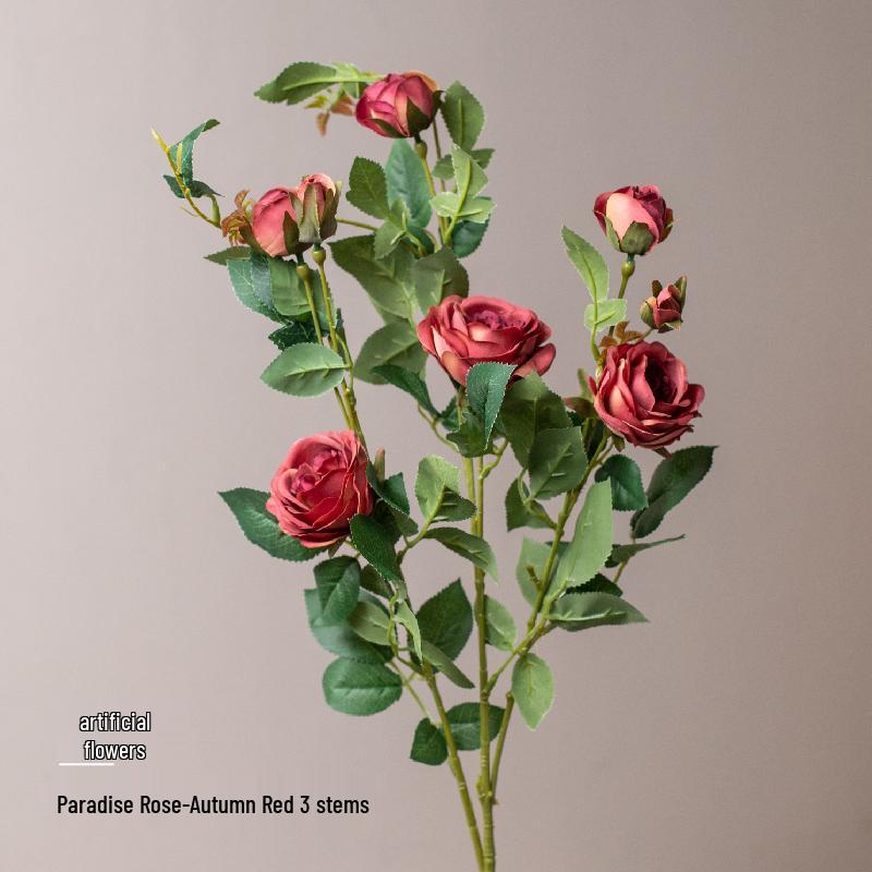 Silk Red Wedding Flower Arrangement for DIY Bedroom Decor